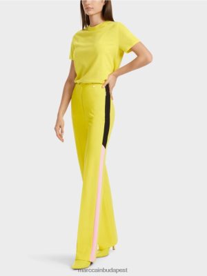 Marc Cain A nadrág zsinórcsíkokkal csengő puha citrom ruházat 2486DN583 Marc Cain Budapest