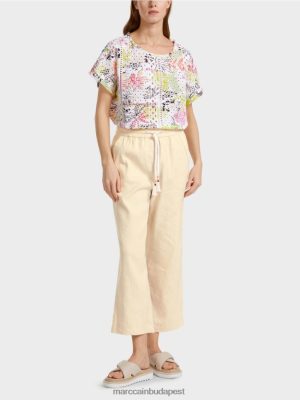 Marc Cain Alkalmi nyári nadrág egy vászonkeverékben lágy ágynemű ruházat 2486DN629 Marc Cain Cipő