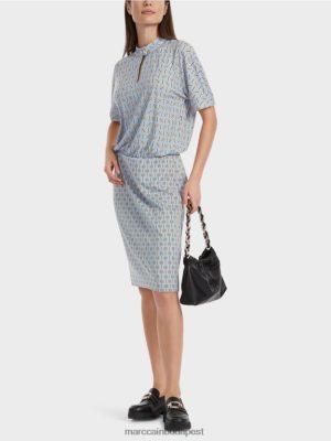 Marc Cain Anyagkeverékből készült ruha sötét nyári égbolt ruházat 2486DN19 Marc Cain Budapest