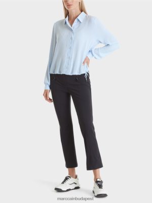 Marc Cain Blúz húzózsinórral lágy porkék ruházat 2486DN865 Marc Cain Budapest