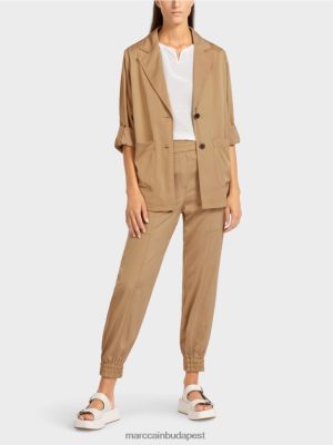 Marc Cain Blazer dzseki hengerelt ujjakkal könnyű agyagbarna ruházat 2486DN387 Marc Cain Táska
