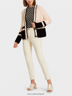 Marc Cain Csíkos kardigán "Németországban kötött" fekete ruházat 2486DN440 Marc Cain Cipő