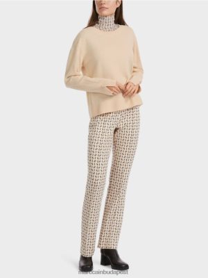 Marc Cain "Együtt gondolkozz át" kötött pulóver sötét krém ruházat 2486DN1084 Marc Cain Budapest