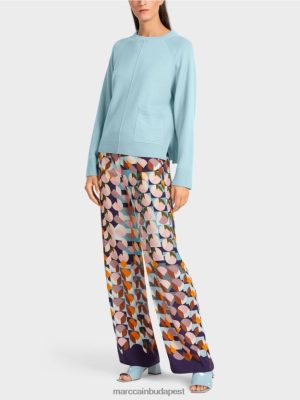 Marc Cain Elegáns gyapjú és kasmír pulóver légköri kék ruházat 2486DN1206 Marc Cain Táska