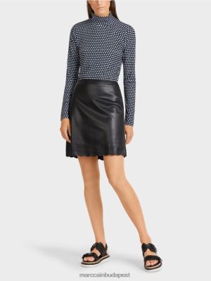 Marc Cain Feltöltött mini szoknya műbőrben fekete ruházat 2486DN506 Marc Cain Cipő