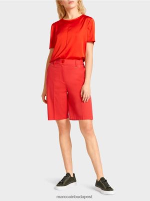 Marc Cain Finike rövidnadrág nőies illeszkedésben tűzvörös ruházat 2486DN670 Marc Cain Budapest