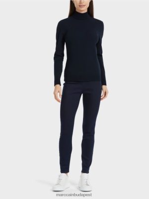 Marc Cain Finoman kötött "újragondoljunk együtt" pulóver éjféli kék ruházat 2486DN1079 Marc Cain Cipő