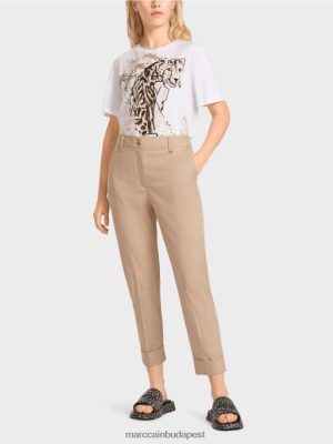 Marc Cain Franca nadrág gyűrővel és mandzsettával mély homok ruházat 2486DN664 Marc Cain Budapest