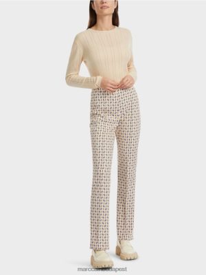 Marc Cain Frederica nadrág grafikus nyomtatásban sötét krém ruházat 2486DN555 Marc Cain Táska