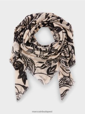 Marc Cain Gyapjú sál tetoválás nyomtatásával mandulavirág tartozék 2486DN1654 Marc Cain Budapest