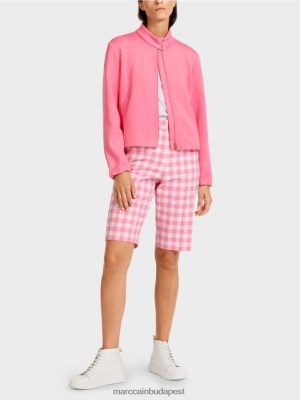 Marc Cain Jersey kabát stand-up gallérral fényes rózsaszínű ruházat 2486DN408 Marc Cain Táska