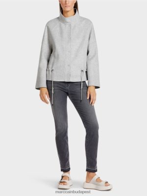 Marc Cain Kültéri kabát gyapjú filcben ezüstszürke ruházat 2486DN285 Marc Cain Táska