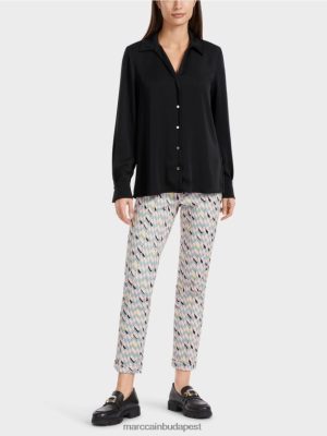 Marc Cain Klasszikus ing blúz V-nyakkal fekete ruházat 2486DN889 Marc Cain Budapest