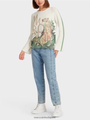 Marc Cain Leopard pulóver 100% -ban Németországban készült moha zöld ruházat 2486DN1199 Marc Cain Cipő