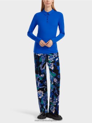 Marc Cain Polo ing bordázott mezben fényes királykék ruházat 2486DN1241 Marc Cain Cipő