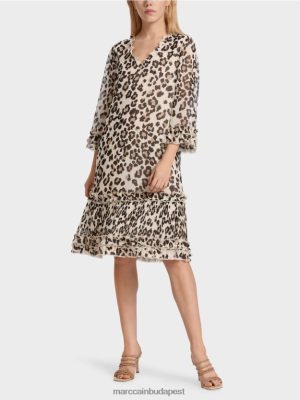 Marc Cain Rövid ruha redőkkel fekete ruházat 2486DN94 Marc Cain Budapest