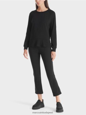 Marc Cain Raglan blúz anyagkeverékkel fekete ruházat 2486DN874 Marc Cain Budapest
