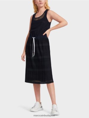 Marc Cain Sportos ruha redőkkel éjféli kék ruházat 2486DN55 Marc Cain Budapest