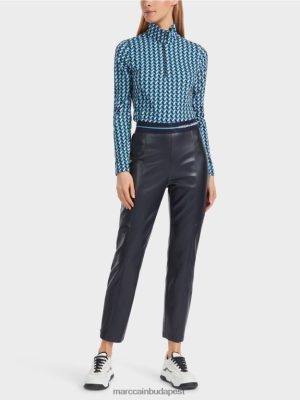 Marc Cain Szórakoztató bőr Szófia nadrág éjféli kék ruházat 2486DN523 Marc Cain Budapest