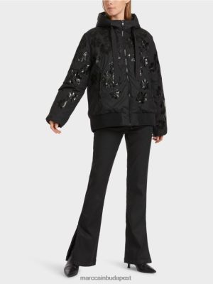 Marc Cain "Tegye át egymással" kültéri kabátot fekete ruházat 2486DN233 Marc Cain Cipő