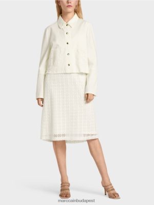 Marc Cain "Tegye át egymással" kabátot piszkosfehér ruházat 2486DN379 Marc Cain Budapest