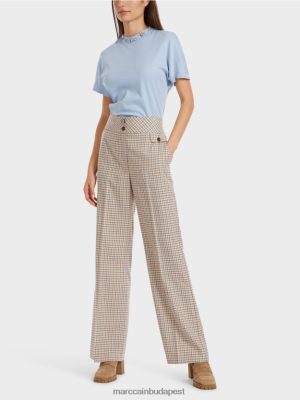 Marc Cain Waxhaw nadrág ellenőrzött kialakításban sötét nyári égbolt ruházat 2486DN556 Marc Cain Budapest