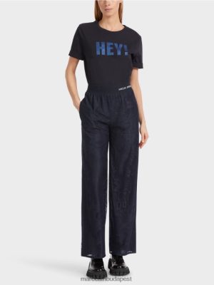 Marc Cain Welby széles lábú nadrág a tüll csipkében éjféli kék ruházat 2486DN543 Marc Cain Táska