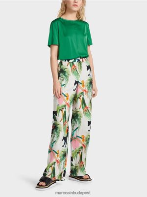 Marc Cain Wukari nadrág trópusi motívummal piszkosfehér ruházat 2486DN650 Marc Cain Cipő