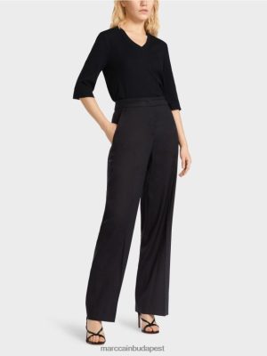 Marc Cain Wukari vászon és viszkóz nadrág éjféli kék ruházat 2486DN662 Marc Cain Cipő