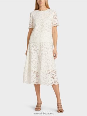 Marc Cain blúz csipke szövetben piszkosfehér ruházat 2486DN942 Marc Cain Táska