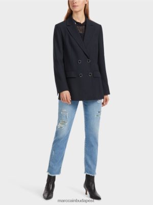 Marc Cain dupla mellű blézer éjféli kék ruházat 2486DN148 Marc Cain Budapest