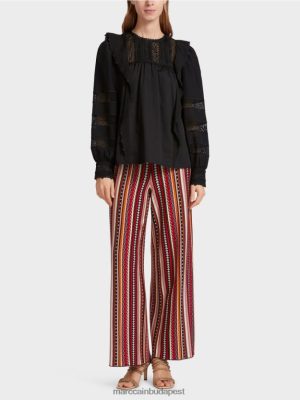 Marc Cain etnikai ihletésű blúz fekete ruházat 2486DN908 Marc Cain Cipő