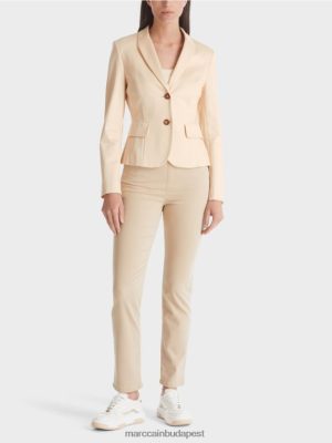 Marc Cain felszerelt blézer keskeny hajtóelnökkel sötét krém ruházat 2486DN176 Marc Cain Cipő