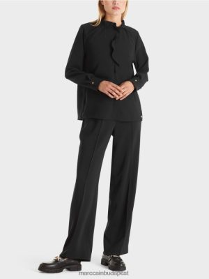 Marc Cain folyó blúz fekete ruházat 2486DN895 Marc Cain Budapest