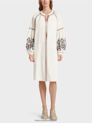 Marc Cain hosszú hímzett ruha piszkosfehér ruházat 2486DN58 Marc Cain Budapest