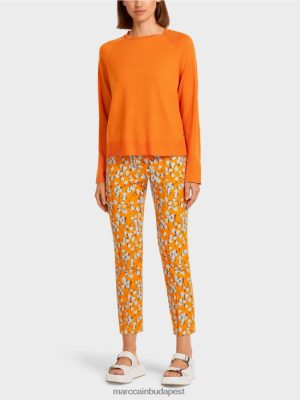 Marc Cain kötött pulóver kontraszt hüvelyes réssel tiszta narancs ruházat 2486DN1209 Marc Cain Táska