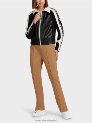 Marc Cain kabát anyagkeverékben fekete -fehér ruházat 2486DN422 Marc Cain Cipő