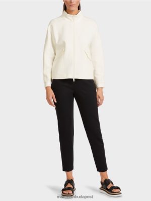 Marc Cain laza cipzáras kabát stand-up gallérral piszkosfehér ruházat 2486DN428 Marc Cain Cipő