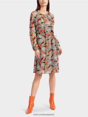 Marc Cain madártervezési ruha sötét égkék ruházat 2486DN44 Marc Cain Cipő