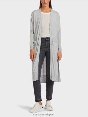 Marc Cain midi hosszúságú kardigán ezüstszürke ruházat 2486DN427 Marc Cain Budapest