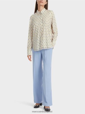 Marc Cain nyomtatott blúz sötét krém ruházat 2486DN852 Marc Cain Táska