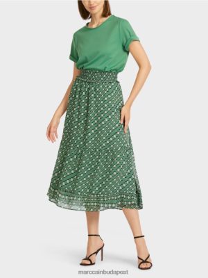 Marc Cain nyomtatott lounce szoknya moha zöld ruházat 2486DN509 Marc Cain Cipő