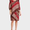 Marc Cain nyomtatott viszkóz mini ruha mélyvörös ruházat 2486DN65 Marc Cain Cipő