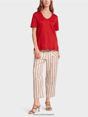 Marc Cain póló egy vászonkeverékben mélyvörös ruházat 2486DN1377 Marc Cain Táska