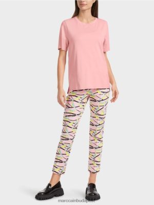 Marc Cain póló széles személyzet nyakával puha por rózsaszínű ruházat 2486DN1322 Marc Cain Cipő