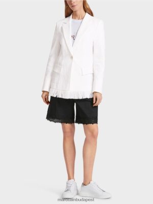 Marc Cain pamut blézer rojtokkal piszkosfehér ruházat 2486DN180 Marc Cain Táska