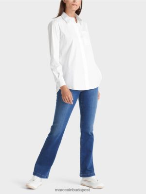 Marc Cain pamutrétegű blúz fehér ruházat 2486DN902 Marc Cain Cipő