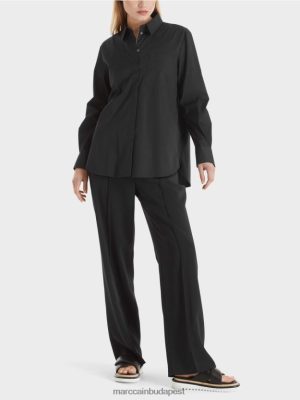Marc Cain pamutrétegű blúz fekete ruházat 2486DN893 Marc Cain Cipő