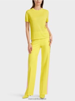 Marc Cain rövid ujjú "átgondolás együtt" pulóver puha citrom ruházat 2486DN1112 Marc Cain Cipő