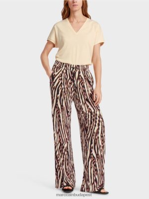 Marc Cain redőzött nadrág kocogó derékpánttal mélyvörös ruházat 2486DN614 Marc Cain Cipő